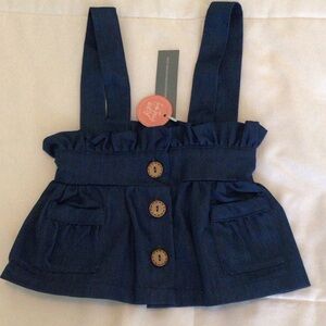 Bailey’s Blossoms - Dark Blue Ruffled Suspender Skirt
